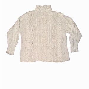 Express Cream Turtleneck Cable Knit Sweater